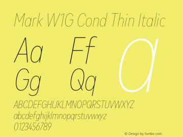 Mark W1G Cond Thin Italic Version 1.00, build 9, g2.6.4 b1272, s3图片样张