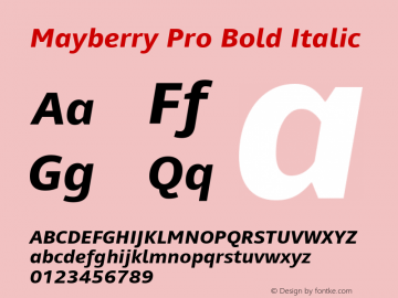 Mayberry Pro Bold Italic Version 1.10图片样张