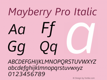 MayberryPro-Italic Version 1.10图片样张