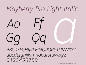 MayberryPro-LightItalic Version 1.10图片样张