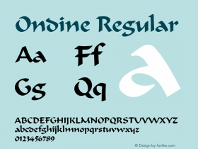 Ondine Regular 0.0 Font Sample