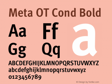 Meta OT Cond Bold Version 7.600, build 1027, FoPs, FL 5.04图片样张