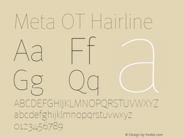 Meta OT Hairline Version 7.600, build 1027, FoPs, FL 5.04图片样张