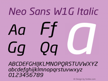 NeoSansW1G-Italic Version 1.000图片样张