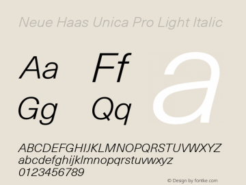 Neue Haas Unica Pro Light It Version 1.1图片样张