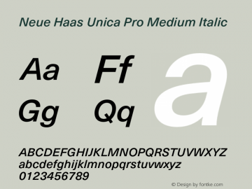 Neue Haas Unica Pro Medium It Version 1.00图片样张