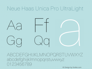 Neue Haas Unica Pro UltraLight Version 1.00图片样张