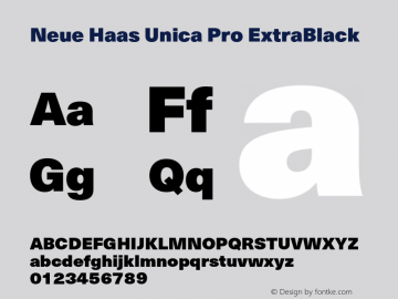 Neue Haas Unica Pro XBlack Version 1.00图片样张