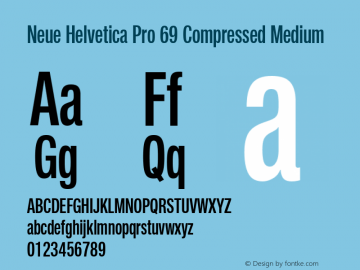 Neue Helvetica Pro 69 Cm Medium Version 1.000图片样张