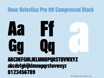 Neue Helvetica Pro 99 Cm Black Version 1.1, build 2, pfc617图片样张