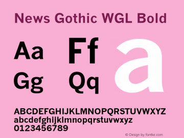 News Gothic WGL Bold Version 2.02图片样张