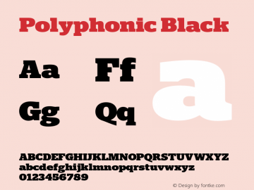 Polyphonic Black Version 1.000;PS 001.000;hotconv 1.0.88;makeotf.lib2.5.64775图片样张