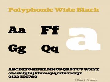 Polyphonic Wide Black Version 1.000;PS 001.000;hotconv 1.0.88;makeotf.lib2.5.64775图片样张