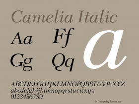 Camelia Italic 001.000图片样张