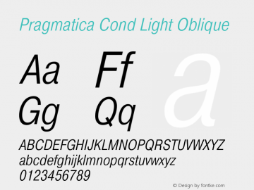 Pragmatica Cond Light Obl Version 2.000图片样张