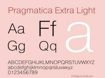 Pragmatica Extra Light Version 2.000图片样张