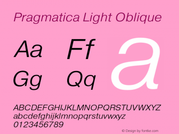 Pragmatica Light Obl Version 2.000图片样张