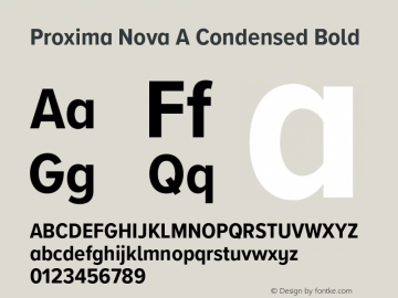 Proxima Nova A Cond Bold Version 3.018;PS 003.018;hotconv 1.0.88;makeotf.lib2.5.64775图片样张