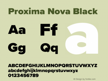 Proxima Nova Black Version 3.019;hotconv 1.0.109;makeotfexe 2.5.65596图片样张