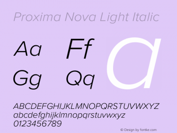 Proxima Nova Light It Version 3.019;hotconv 1.0.109;makeotfexe 2.5.65596图片样张