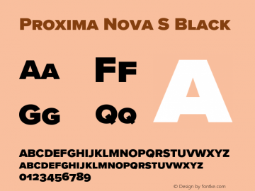 Proxima Nova S Black Version 3.018;PS 003.018;hotconv 1.0.88;makeotf.lib2.5.64775图片样张