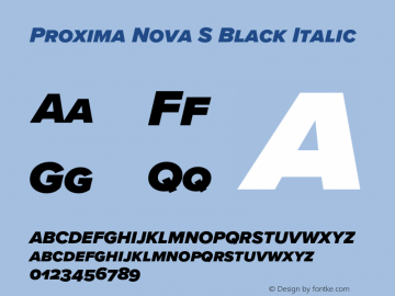 Proxima Nova S Black It Version 3.018;PS 003.018;hotconv 1.0.88;makeotf.lib2.5.64775图片样张