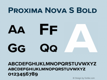 Proxima Nova S Bold Version 3.018;PS 003.018;hotconv 1.0.88;makeotf.lib2.5.64775图片样张