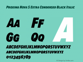 Proxima Nova S ExCn Black It Version 3.018;PS 003.018;hotconv 1.0.88;makeotf.lib2.5.64775图片样张