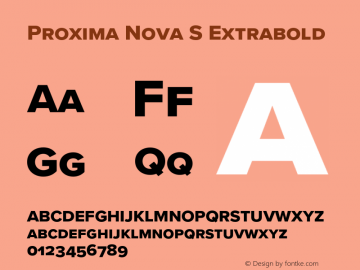 Proxima Nova S Extrabold Version 3.018;PS 003.018;hotconv 1.0.88;makeotf.lib2.5.64775图片样张