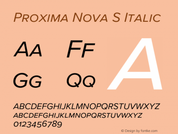 Proxima Nova S It Version 3.018;PS 003.018;hotconv 1.0.88;makeotf.lib2.5.64775图片样张