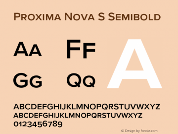 Proxima Nova S Semibold Version 3.018;PS 003.018;hotconv 1.0.88;makeotf.lib2.5.64775图片样张