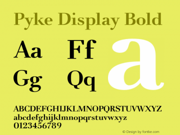 Pyke Display Bold Version 001.001 February 2021图片样张