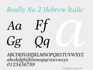 Really No. 2 Hebrew Italic Version 1.00图片样张