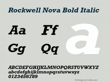 Rockwell Nova Bold Italic Version 1.10m图片样张
