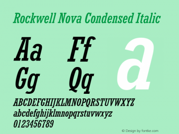 Rockwell Nova Cond Italic Version 1.10m图片样张