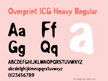 Overprint ICG Heavy Regular Macromedia Fontographer 4.1.3 26/06/1996图片样张