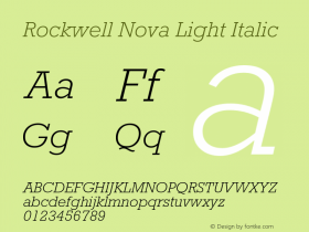 Rockwell Nova Light Italic Version 1.10m图片样张