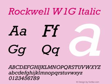 RockwellW1G-Italic Version 1.000 Build 1000图片样张