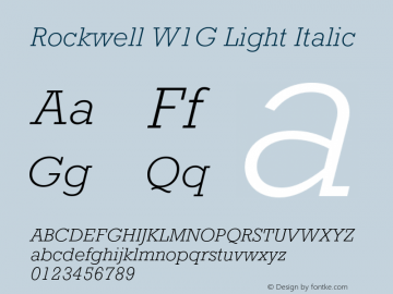 RockwellW1G-LightItalic Version 1.000 Build 1000图片样张