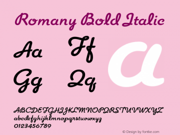 Romany Bold Italic Version 1.15图片样张