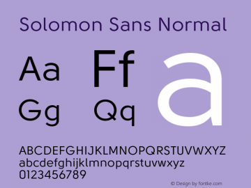 Solomon Sans Normal Version 1.000;PS 001.000;hotconv 1.0.88;makeotf.lib2.5.64775图片样张