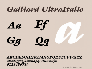 Galliard UltraItalic Macromedia Fontographer 4.1 1/12/98图片样张