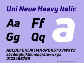 UniNeueHeavy-Italic Version 1.0图片样张