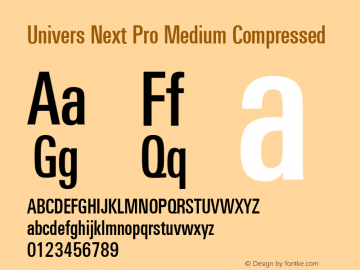 Univers Next Pro Medium Compressed Version 1.00图片样张