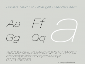 UniversNextPro-UltLtExtIt Version 1.00图片样张