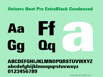 Univers Next Pro ExtraBlack Condensed Version 1.00图片样张