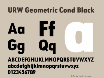 URWGeometricCond-Black Version 1.000;PS 1.00;hotconv 1.0.57;makeotf.lib2.0.21895图片样张