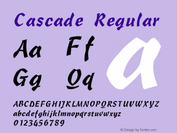 Cascade Regular 001.000 Font Sample