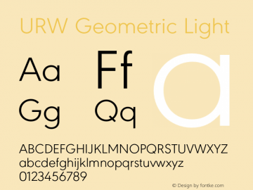 URWGeometric-Light Version 1.000;PS 1.00;hotconv 1.0.57;makeotf.lib2.0.21895图片样张