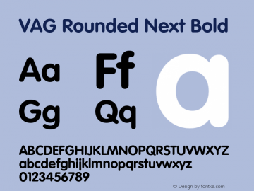 VAG Rounded Next Bold Version 1.00, build 24, s3图片样张